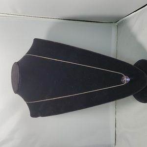 French connection violet ball silver chain necklace